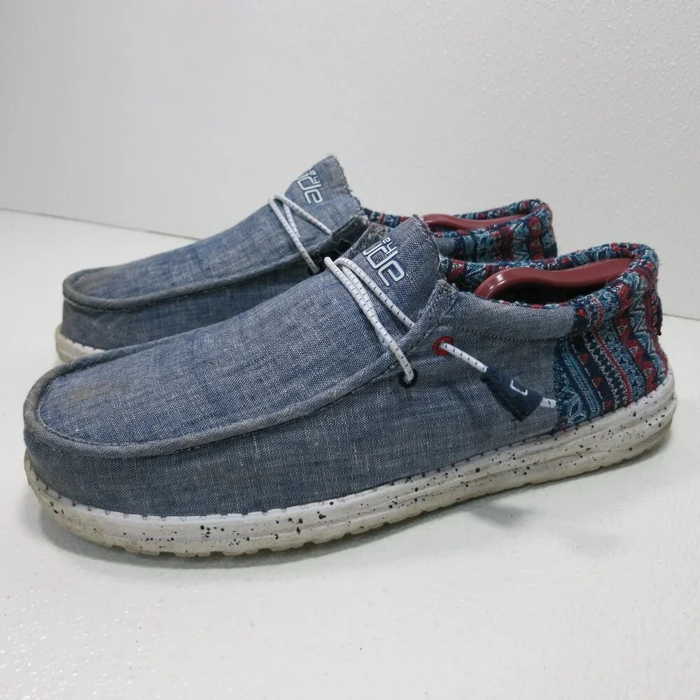 Hey Dude Wally Cloth Casual Comfort Men’s Footwear Oxfords Men's Shoes Size 12